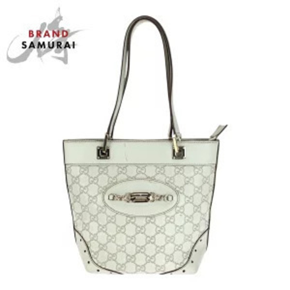 Gucci Guccissima White Leather Tote Bag Shoulder